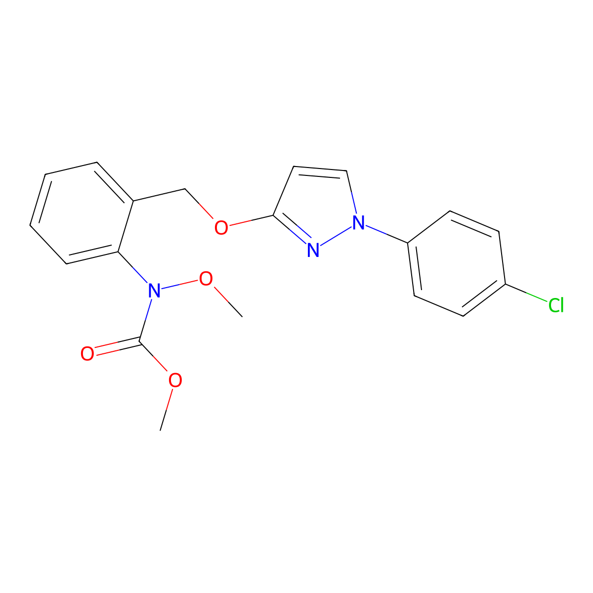 Pyraclostrobin molecular structure, CAS 175013-18-0