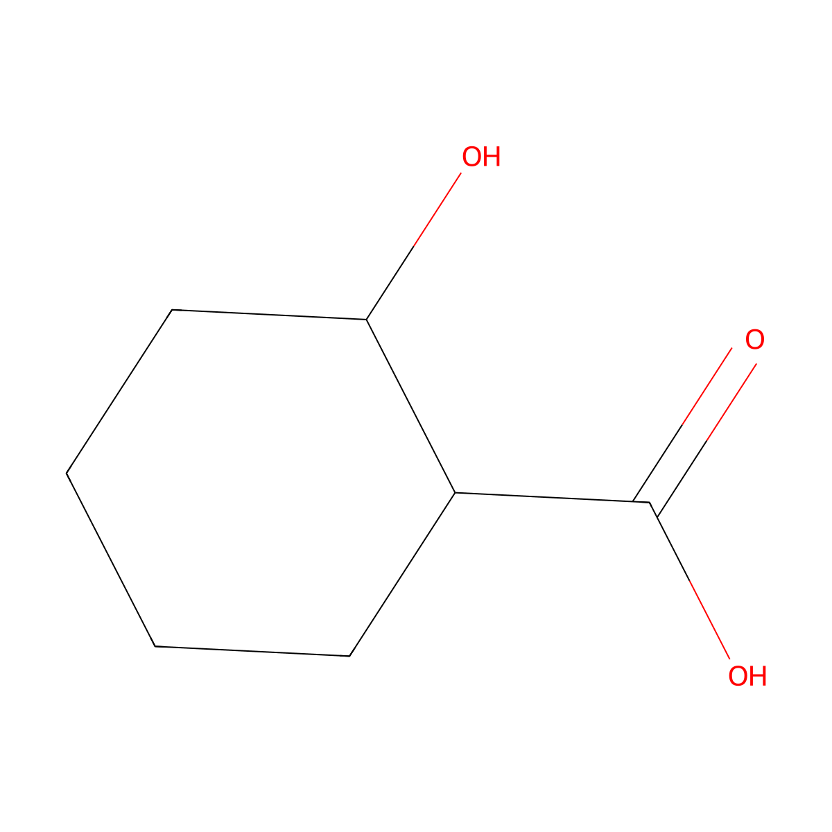 rac-(1R,2R)-2-hydroxycyclohexane-1-carboxylic acid molecular structure, CAS 17502-32-8