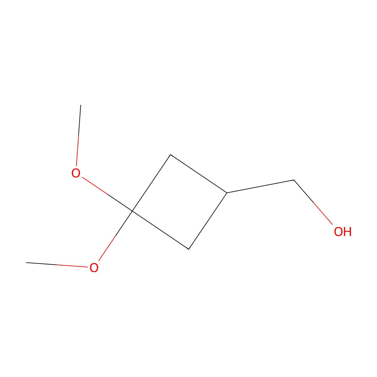 (3,3-Dimethoxycyclobutyl)methanol molecular structure, CAS 175021-11-1