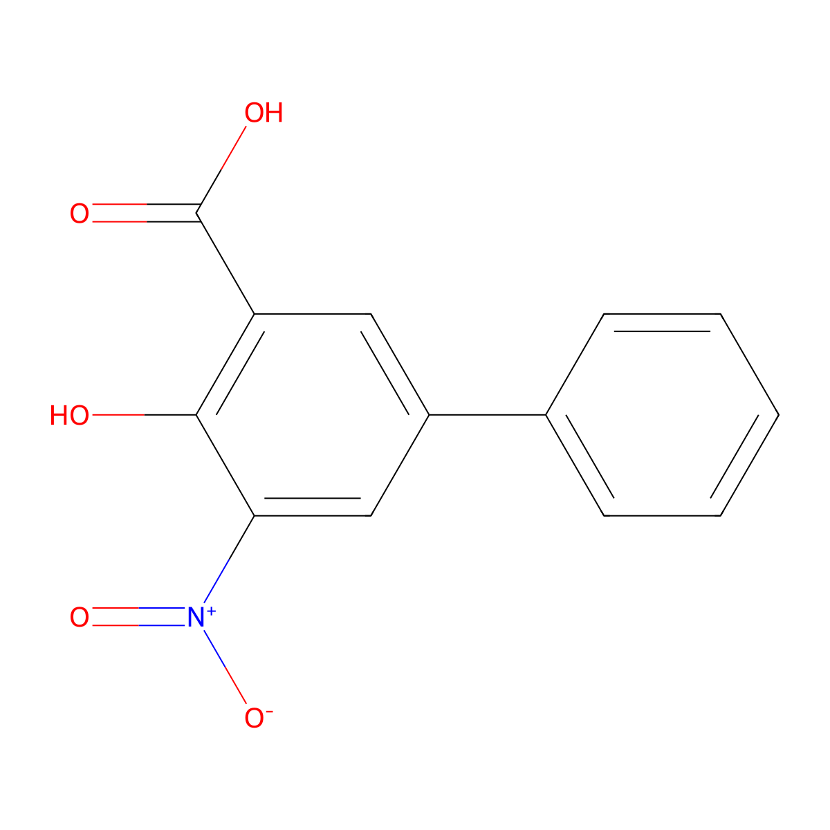 4-Hydroxy-5-nitrobiphenyl-3-carboxylic acid molecular structure, CAS 17504-07-3