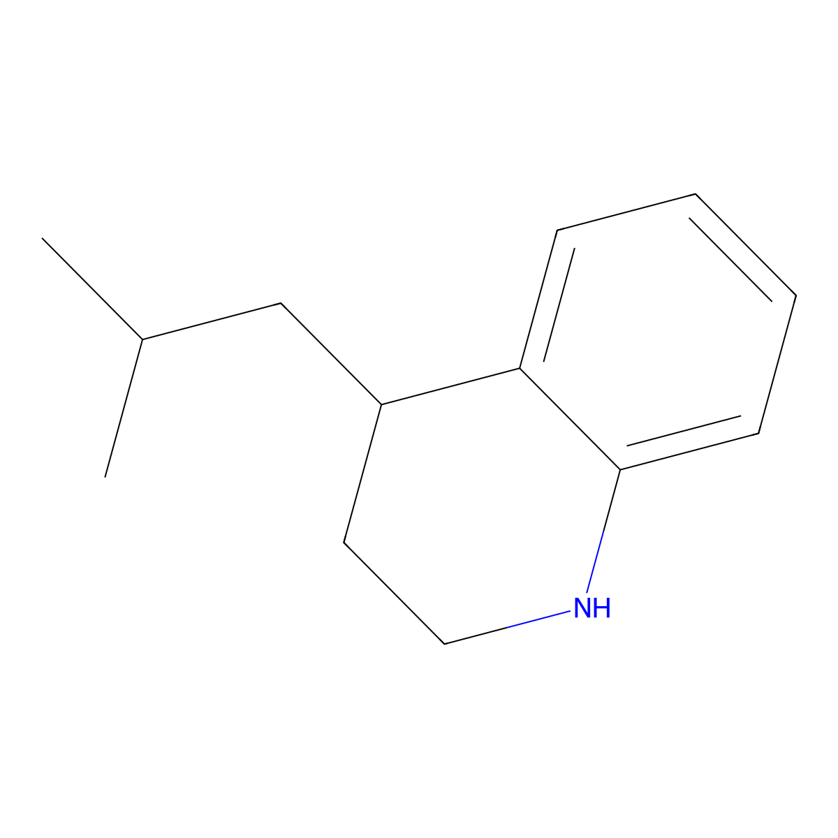 4-(2-Methylpropyl)-1,2,3,4-tetrahydroquinoline molecular structure, CAS 17507-29-8