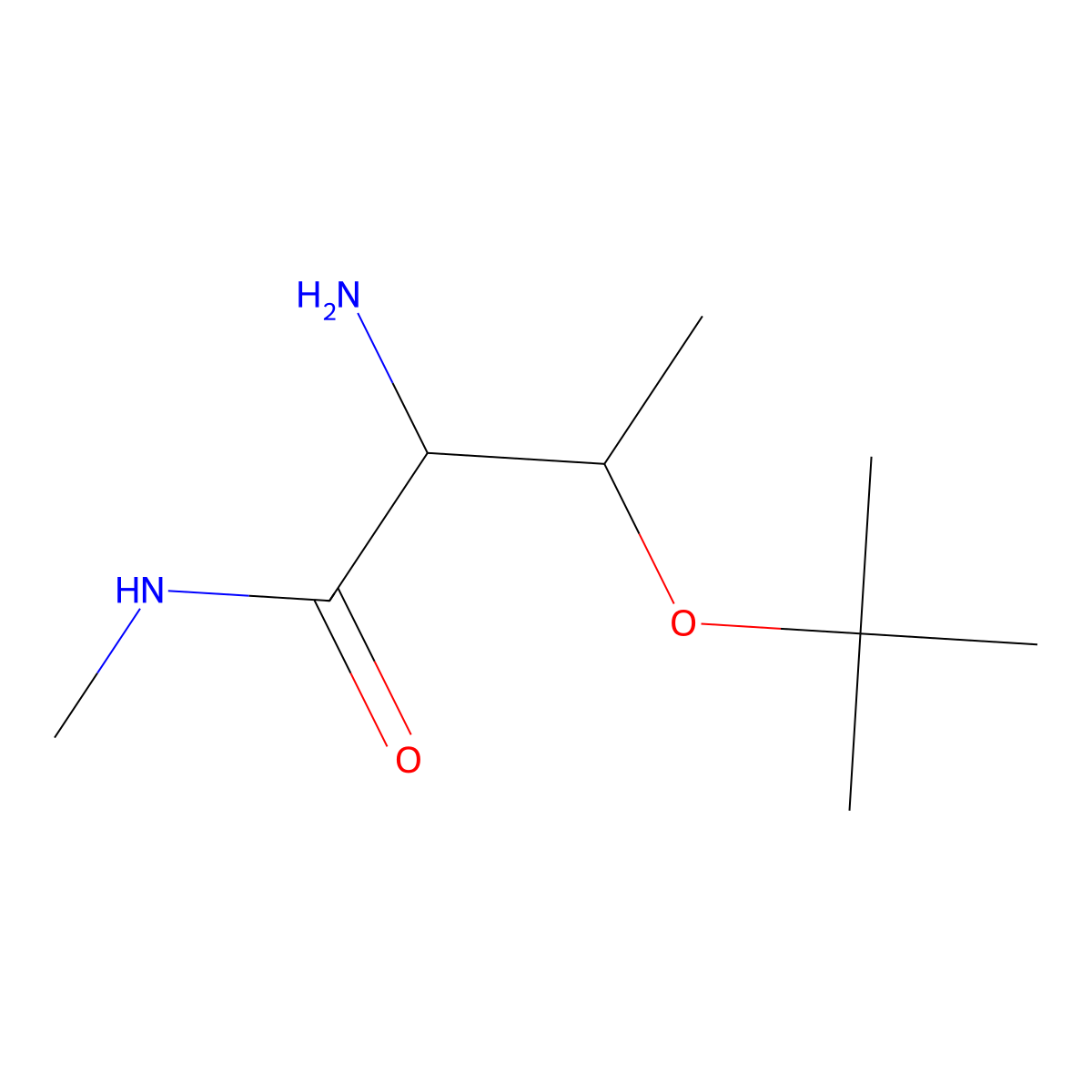 (2S,3R)-2-amino-3-(tert-butoxy)-N-methylbutanamide molecular structure, CAS 175087-64-6