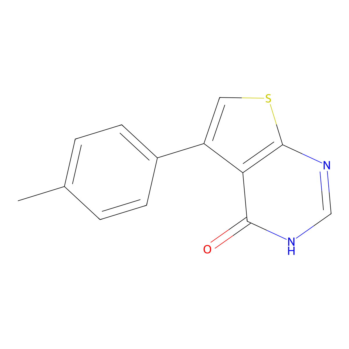 5-(4-methylphenyl)-3H,4H-thieno(2,3-d)pyrimidin-4-one molecular structure, CAS 17509-21-6