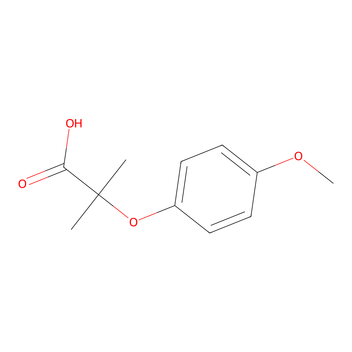 2-(4-Methoxyphenoxy)-2-methylpropanoic acid molecular structure, CAS 17509-54-5