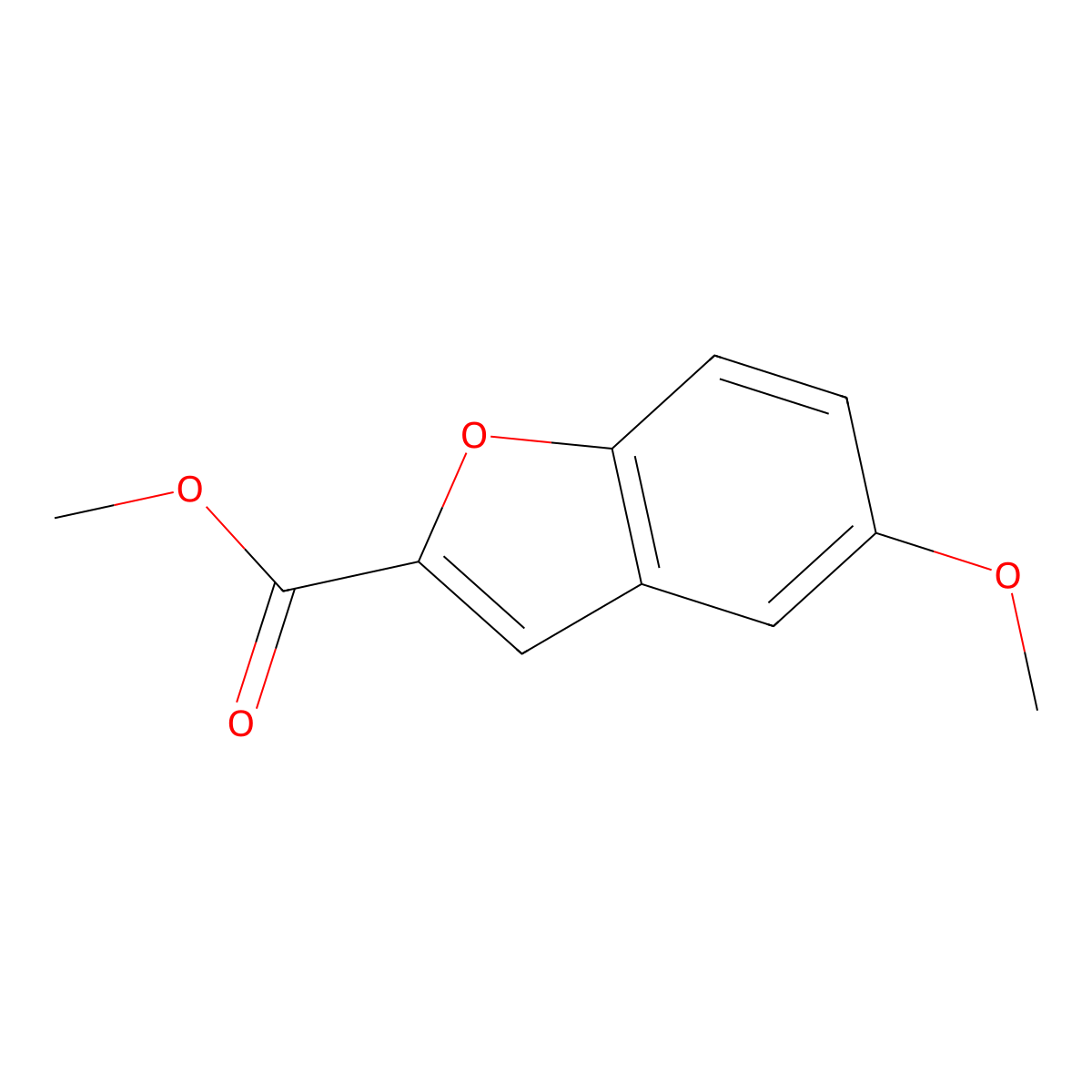Methyl 5-methoxy-1-benzofuran-2-carboxylate molecular structure, CAS 1751-24-2