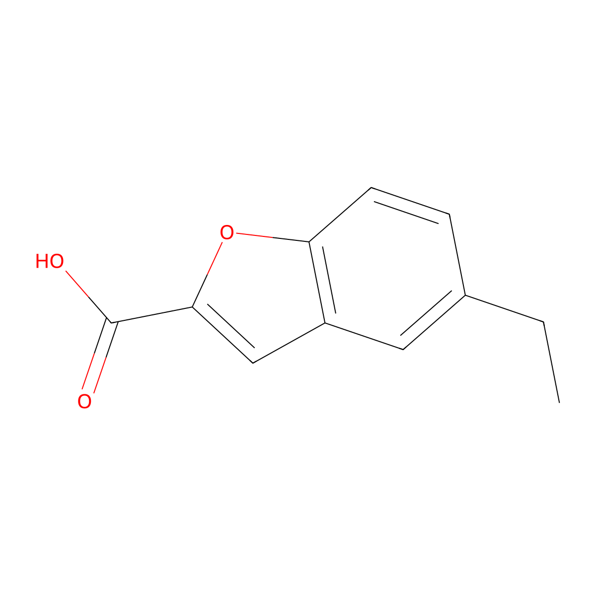 5-Ethylbenzofuran-2-carboxylic acid molecular structure, CAS 1751-25-3
