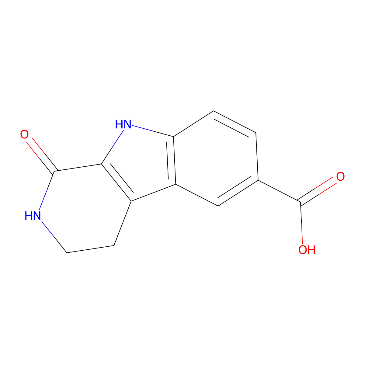 1-Oxo-2,3,4,9-tetrahydro-1H-B-carboline-6-carboxylic acid molecular structure, CAS 1751-78-6