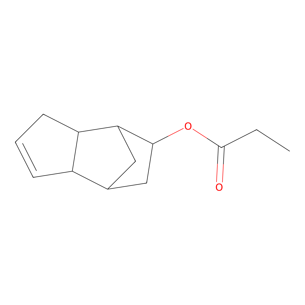 Tricyclodecenyl propionate molecular structure, CAS 17511-60-3