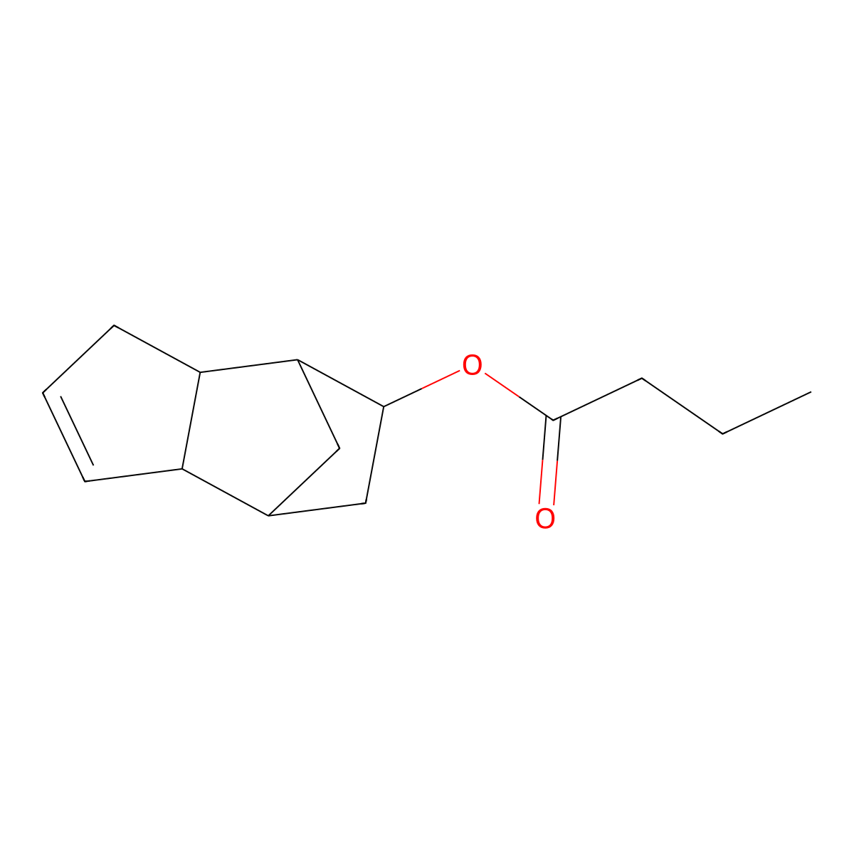 3a,4,5,6,7,7a-Hexahydro-4,7-methano-1H-inden-6-yl butyrate molecular structure, CAS 17511-61-4
