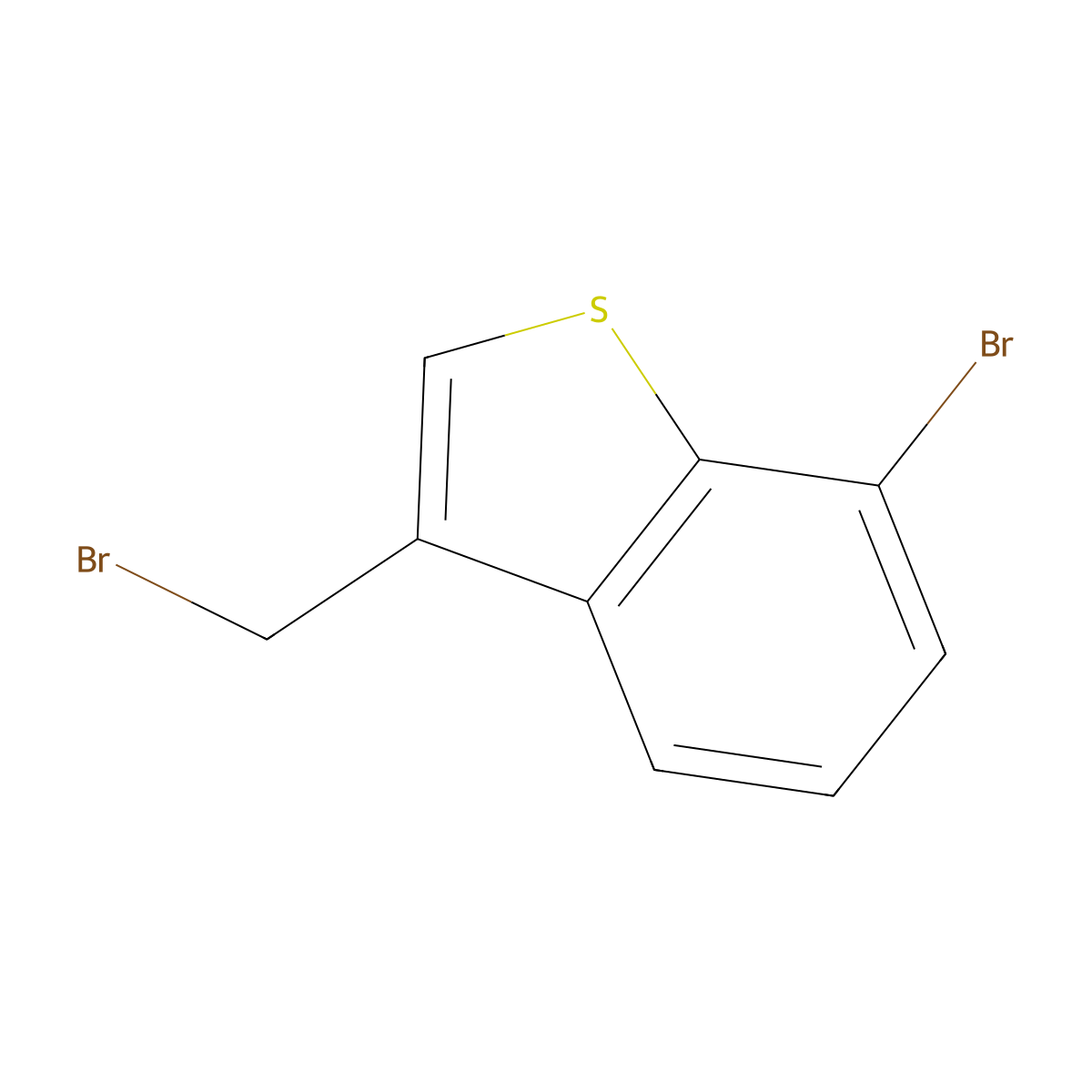 7-Bromo-3-(bromomethyl)-1-benzothiophene molecular structure, CAS 17512-62-8