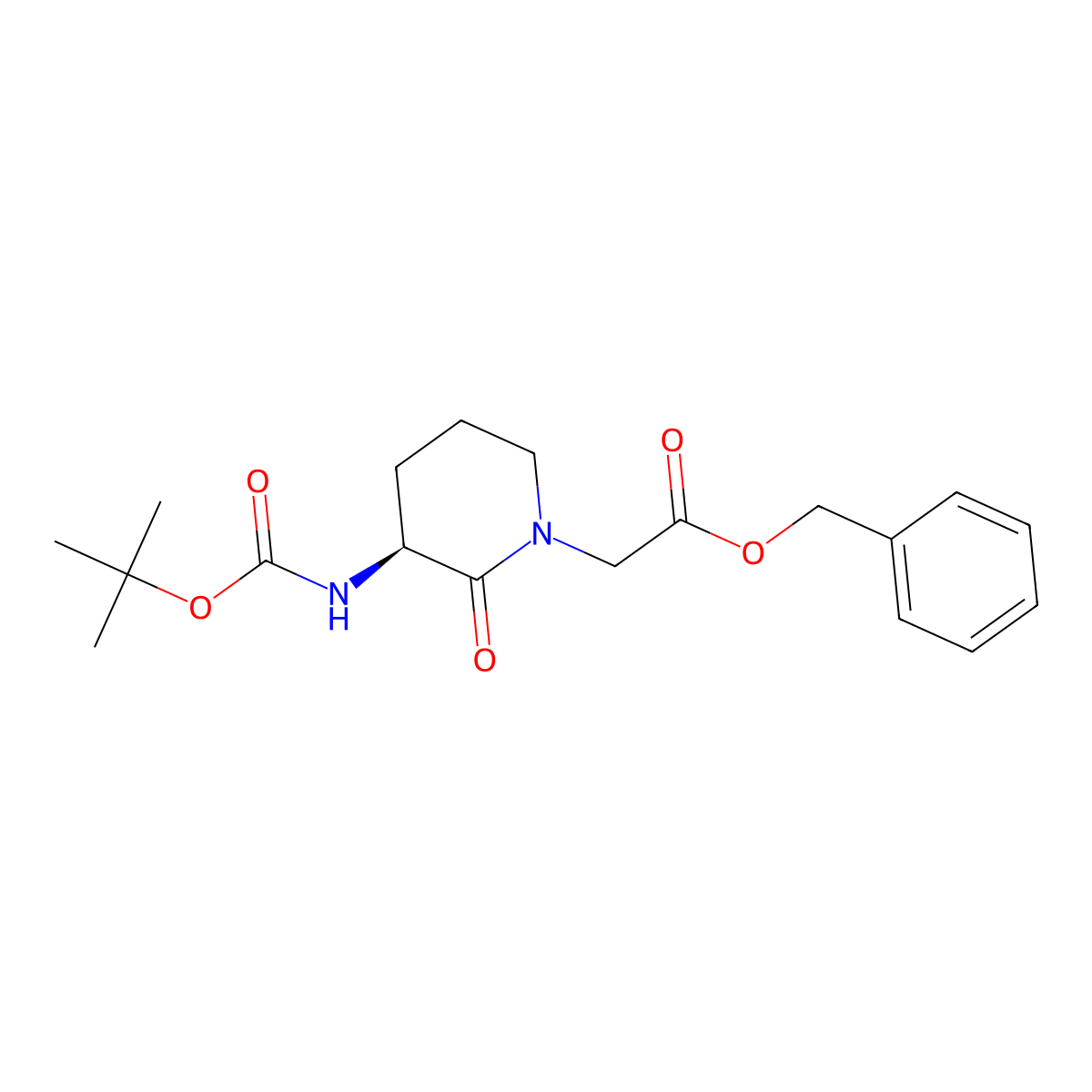 (S)-Benzyl 2-(3-((tert-butoxycarbonyl)amino)-2-oxopiperidin-1-YL)acetate molecular structure, CAS 175133-83-2