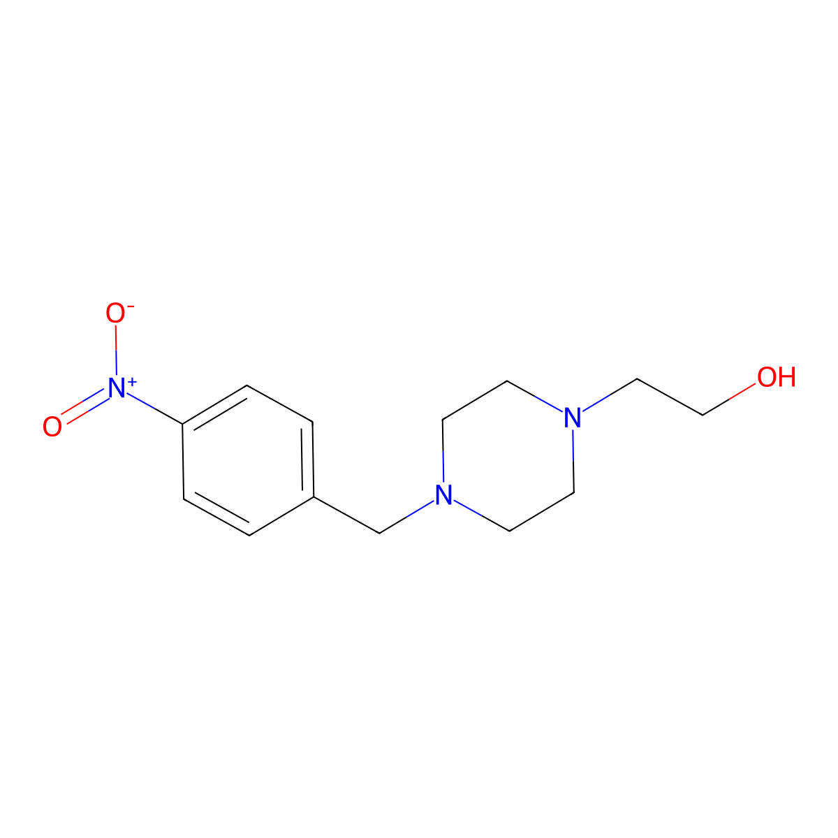 2-[4-[(4-Nitrophenyl)methyl]piperazin-1-yl]ethanol molecular structure, CAS 175134-93-7