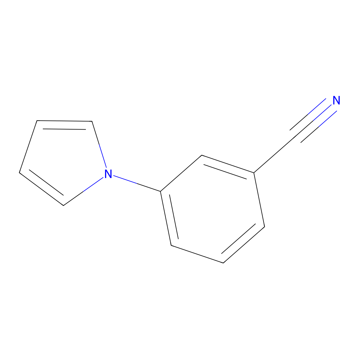 3-(1H-pyrrol-1-yl)benzonitrile molecular structure, CAS 175134-98-2