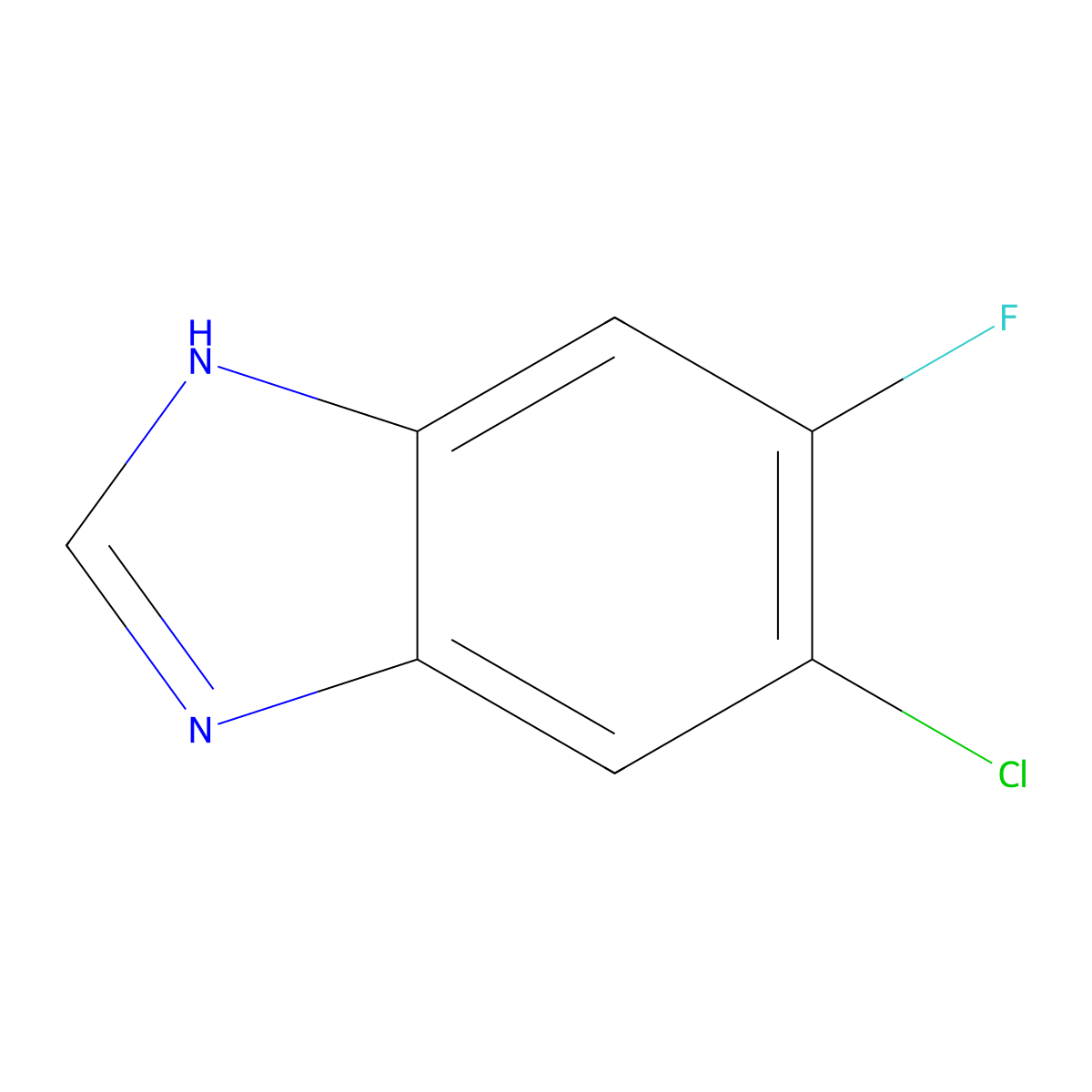 6-Chloro-5-fluorobenzimidazole molecular structure, CAS 175135-04-3