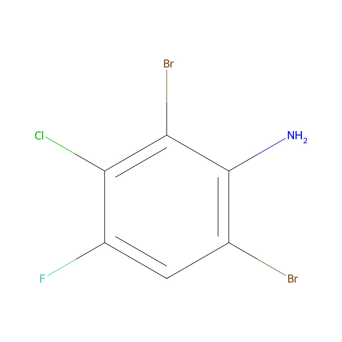 3-Chloro-2,6-Dibromo-4-fluoroaniline molecular structure, CAS 175135-09-8