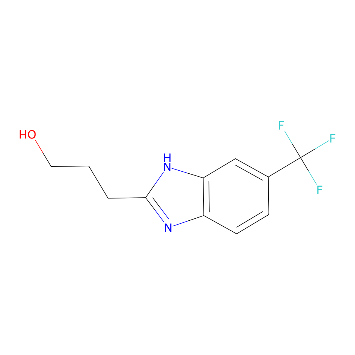 3-[6-(trifluoromethyl)-1H-benzimidazol-2-yl]propan-1-ol molecular structure, CAS 175135-15-6