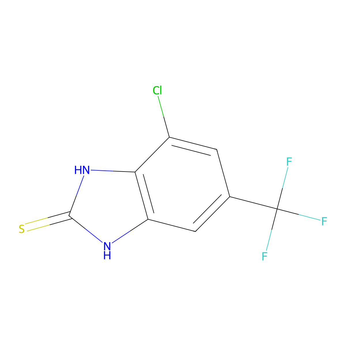 4-Chloro-1,3-dihydro-6-(trifluoromethyl)-2H-benzimidazole-2-thione molecular structure, CAS 175135-18-9