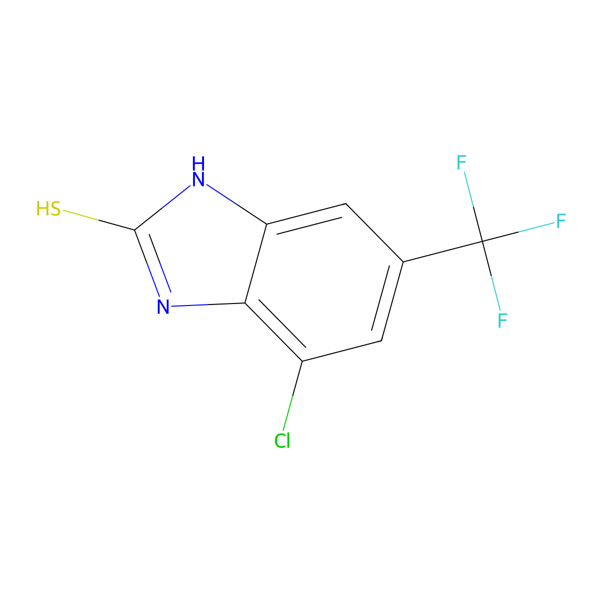 4-Chloro-1,3-dihydro-6-(trifluoromethyl)-2H-benzimidazole-2-thione molecular structure, CAS 175135-18-9
