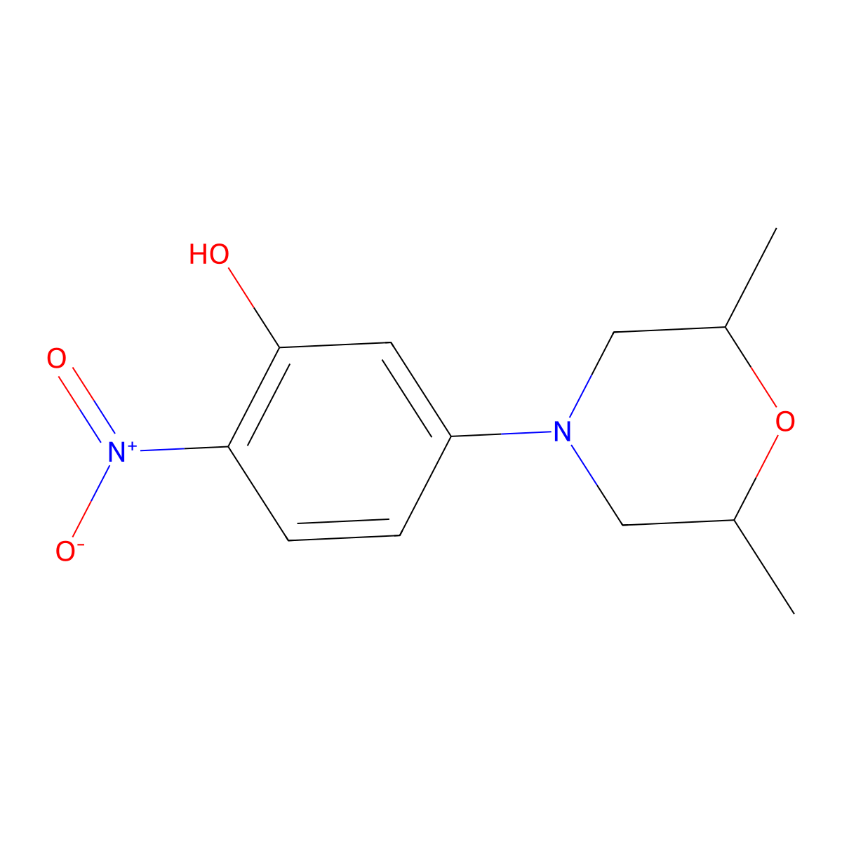 5-(2,6-Dimethylmorpholino)-2-nitrophenol molecular structure, CAS 175135-20-3