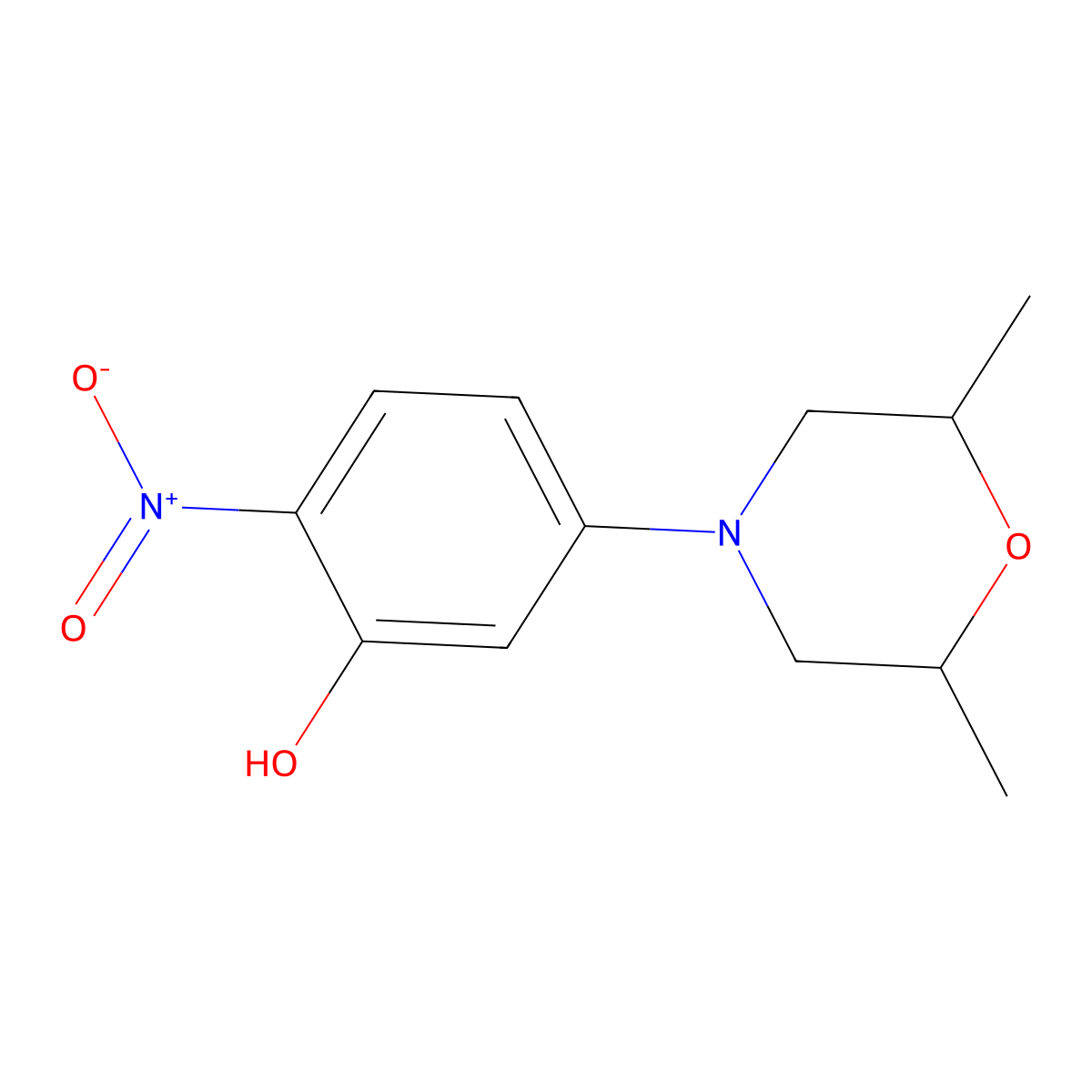 5-(2,6-Dimethylmorpholino)-2-nitrophenol molecular structure, CAS 175135-20-3