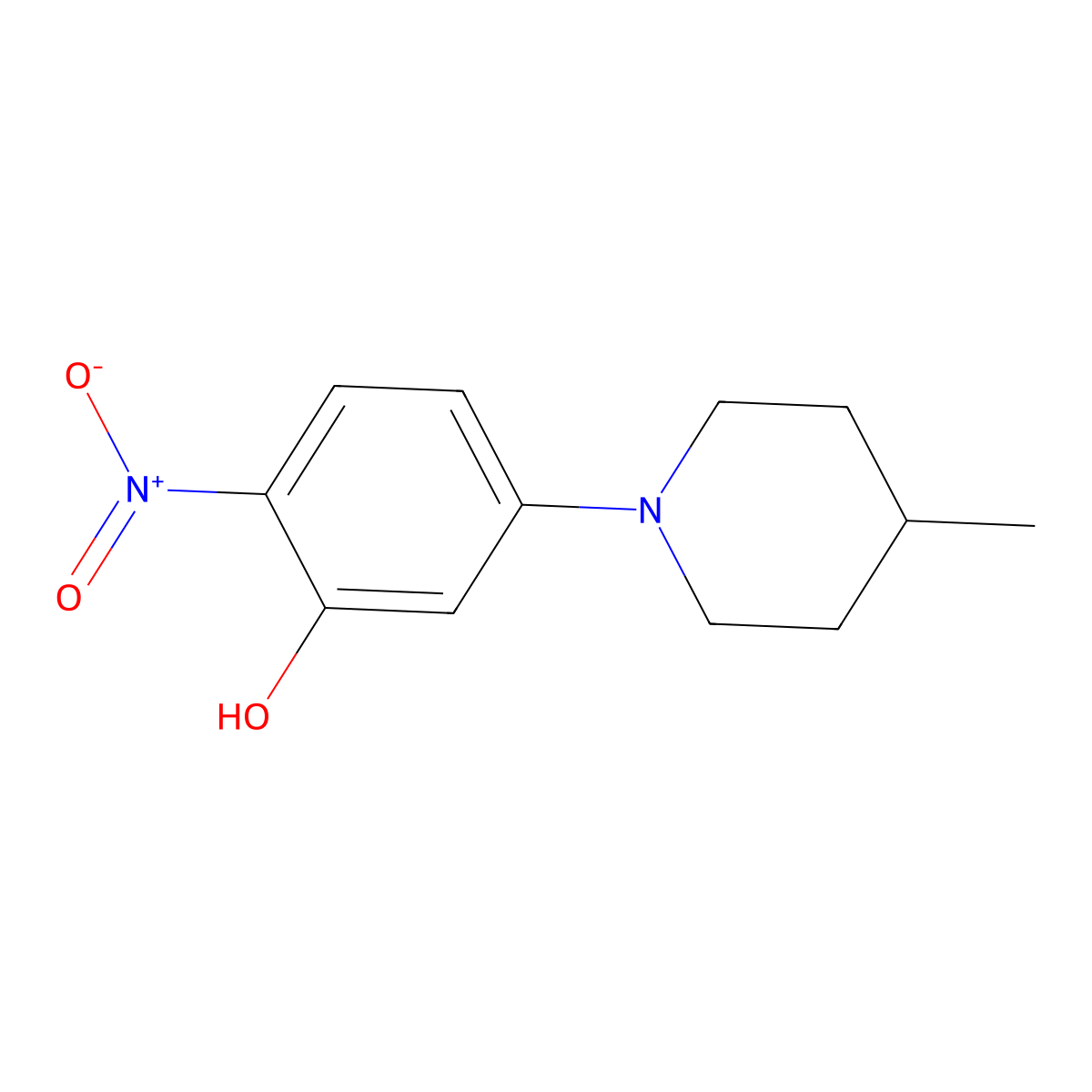 5-(4-Methylpiperidin-1-yl)-2-nitrophenol molecular structure, CAS 175135-21-4