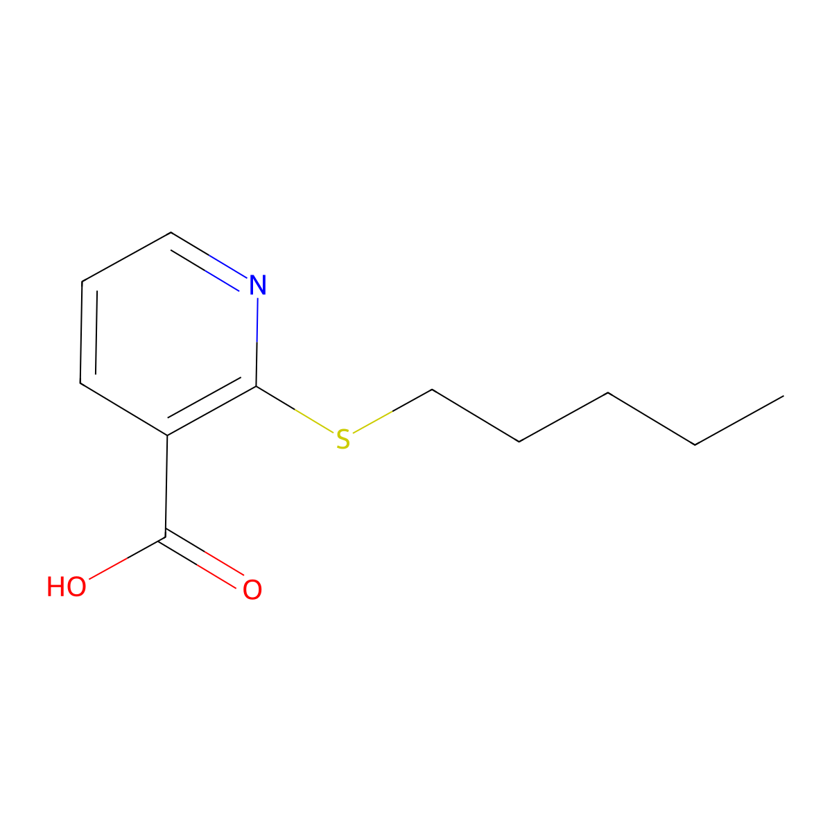 2-(Pentylthio)nicotinic acid molecular structure, CAS 175135-23-6