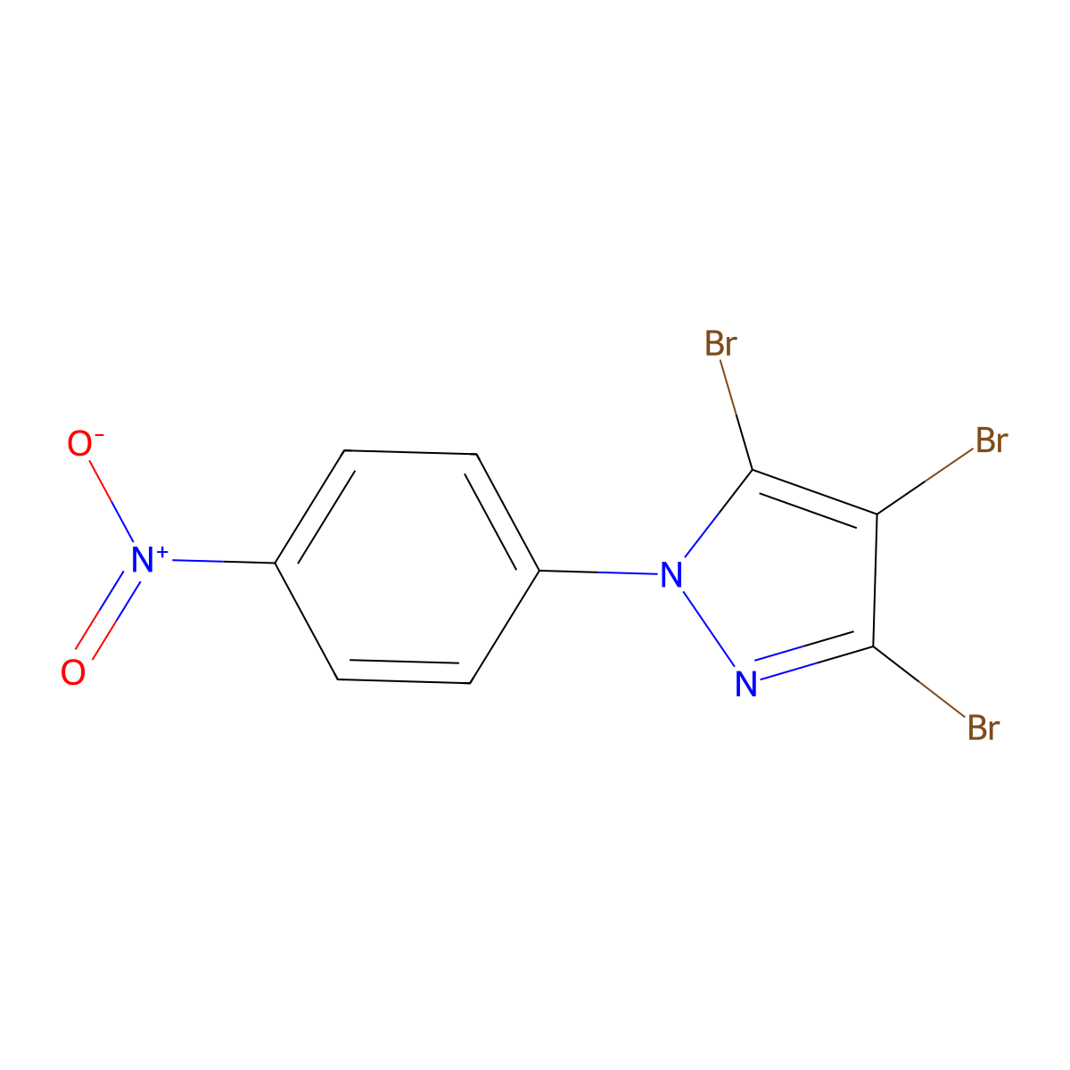 3,4,5-Tribromo-1-(4-nitrophenyl)-1H-pyrazole molecular structure, CAS 175135-29-2