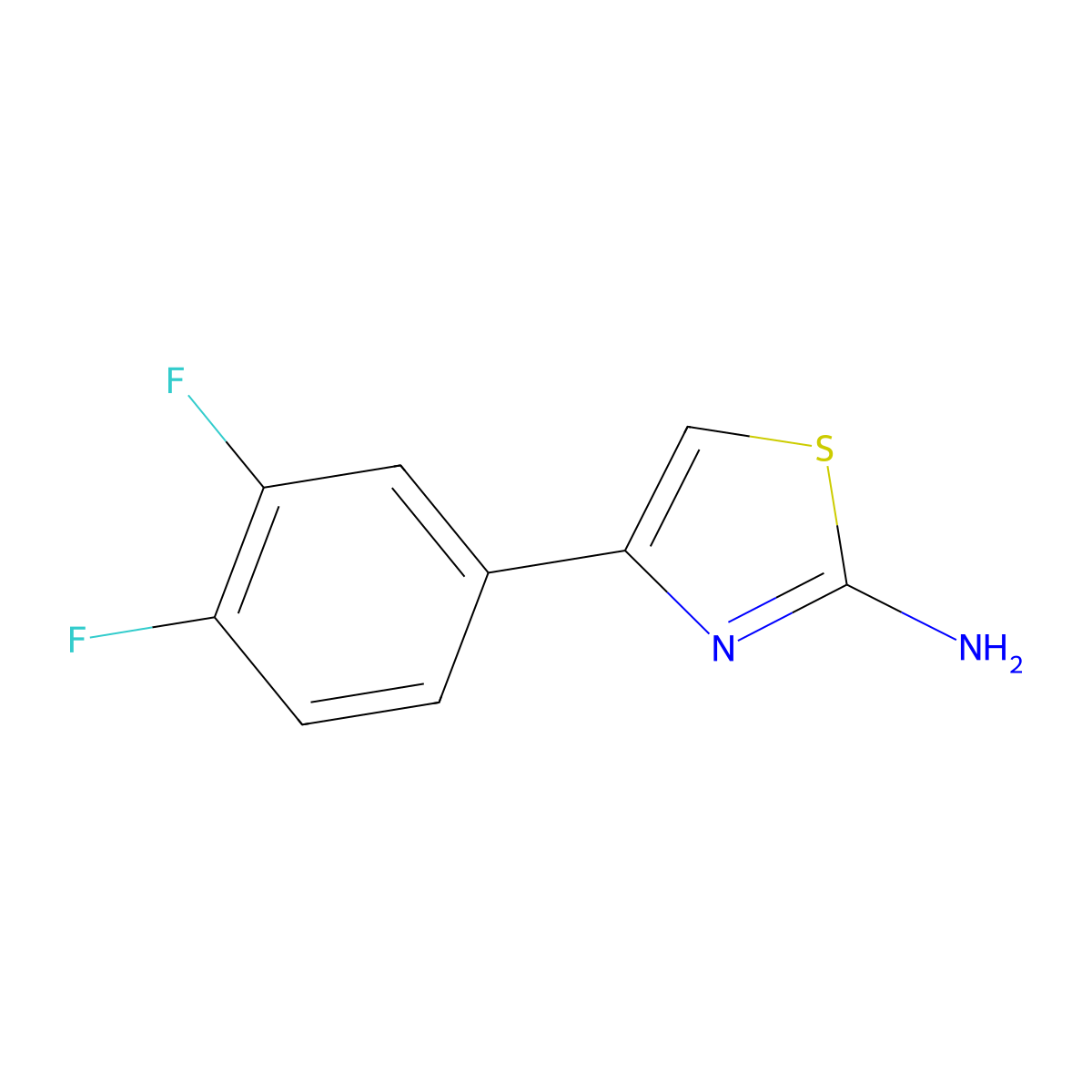 4-(3,4-Difluorophenyl)-1,3-thiazol-2-amine molecular structure, CAS 175135-32-7