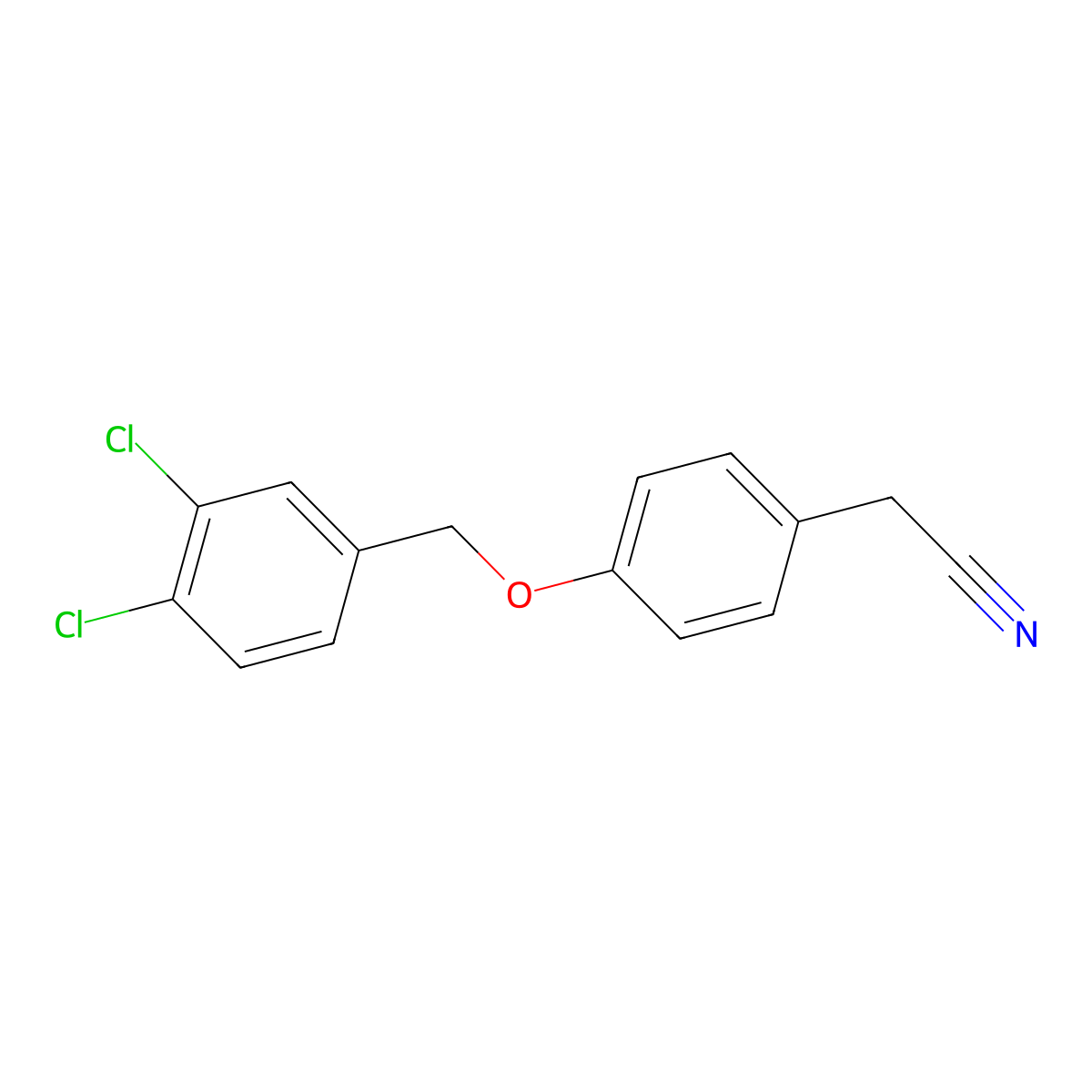2-{4-[(3,4-Dichlorobenzyl)oxy]phenyl}acetonitrile molecular structure, CAS 175135-34-9
