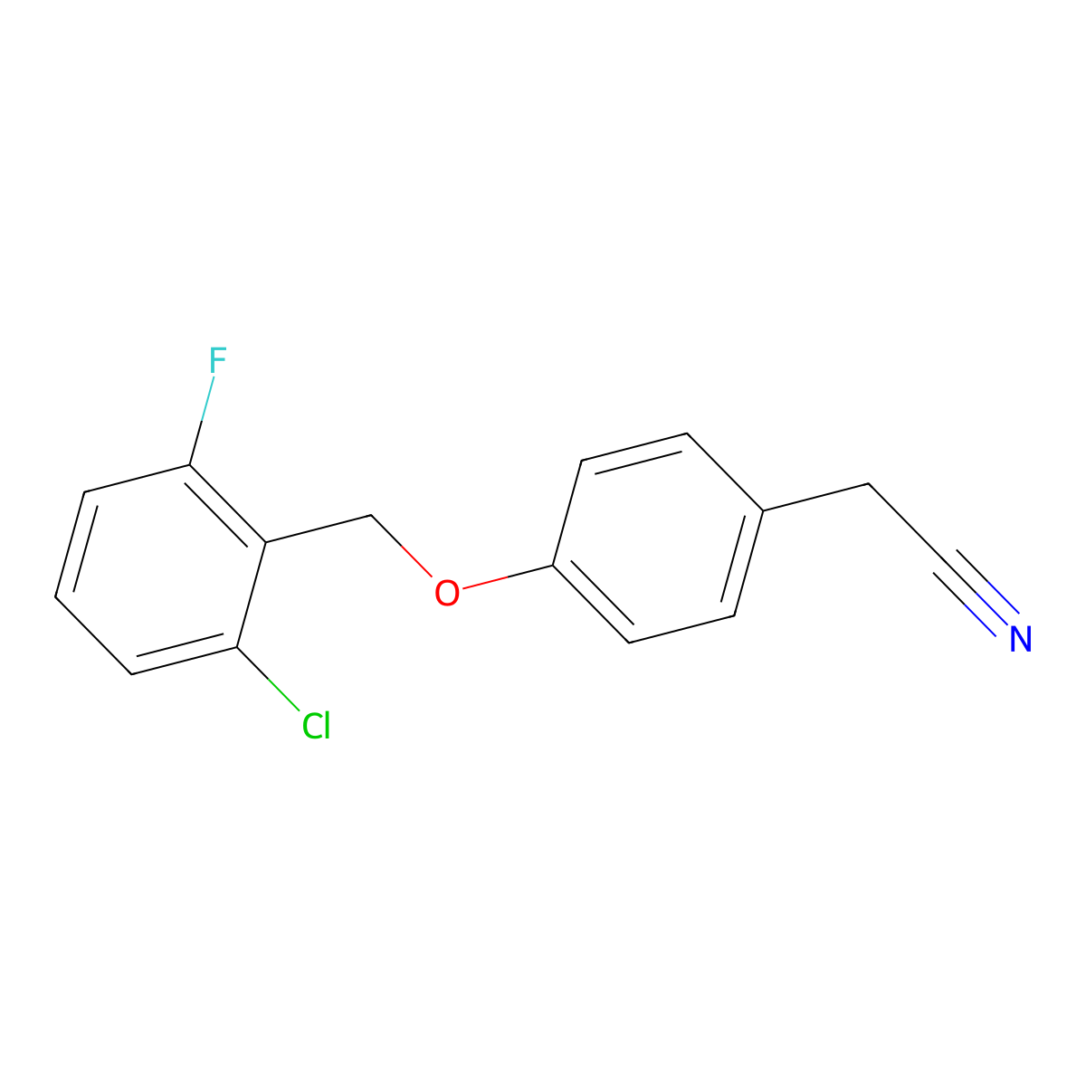 4-[(2-Chloro-6-fluorophenyl)methoxy]benzeneacetonitrile molecular structure, CAS 175135-35-0