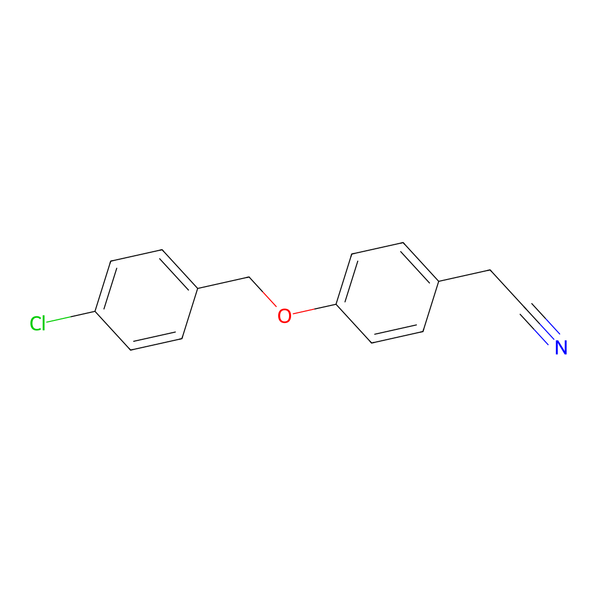 2-(4-[(4-Chlorobenzyl)Oxy]Phenyl)Acetonitrile molecular structure, CAS 175135-36-1