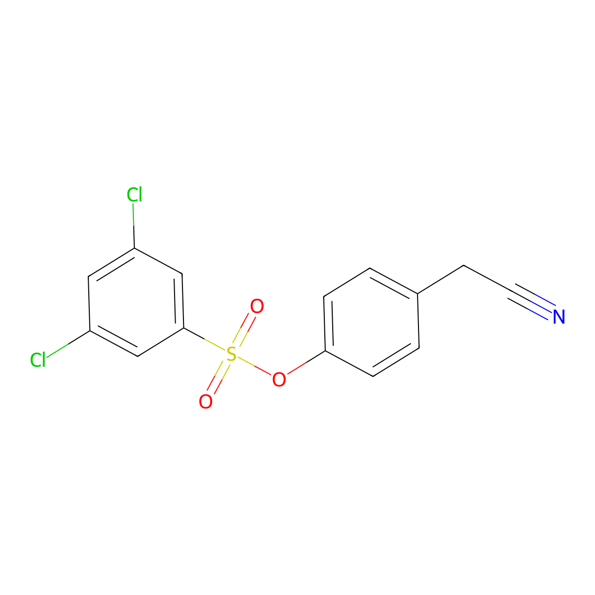 4-(Cyanomethyl)phenyl 3,5-dichlorobenzene-1-sulfonate molecular structure, CAS 175135-40-7