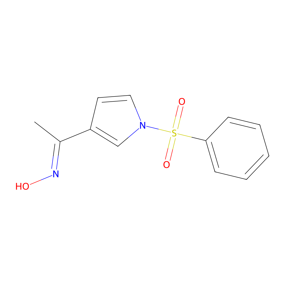 N-[1-[1-(benzenesulfonyl)pyrrol-3-yl]ethylidene]hydroxylamine molecular structure, CAS 175135-42-9