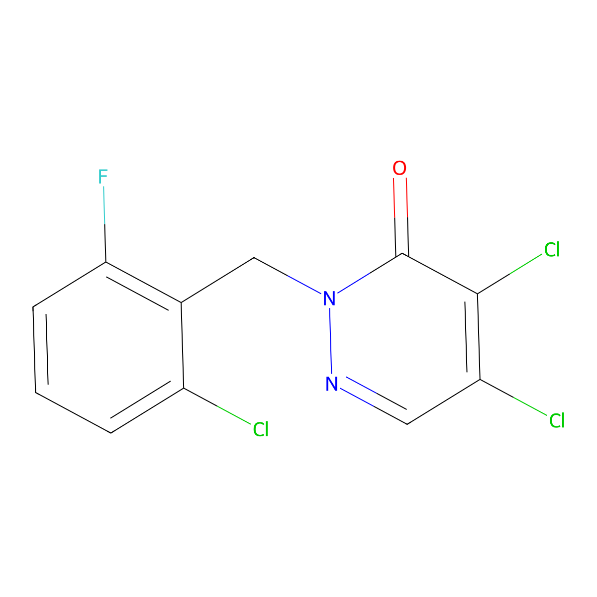 2-(2-Chloro-6-fluorobenzyl)-4,5-dichloropyridazin-3(2H)-one molecular structure, CAS 175135-45-2