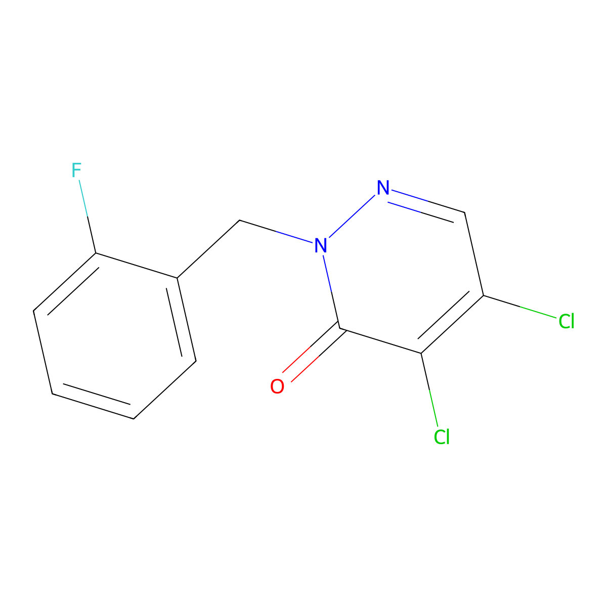 4,5-Dichloro-2-(2-fluorobenzyl)pyridazine-3(2H)-one molecular structure, CAS 175135-46-3
