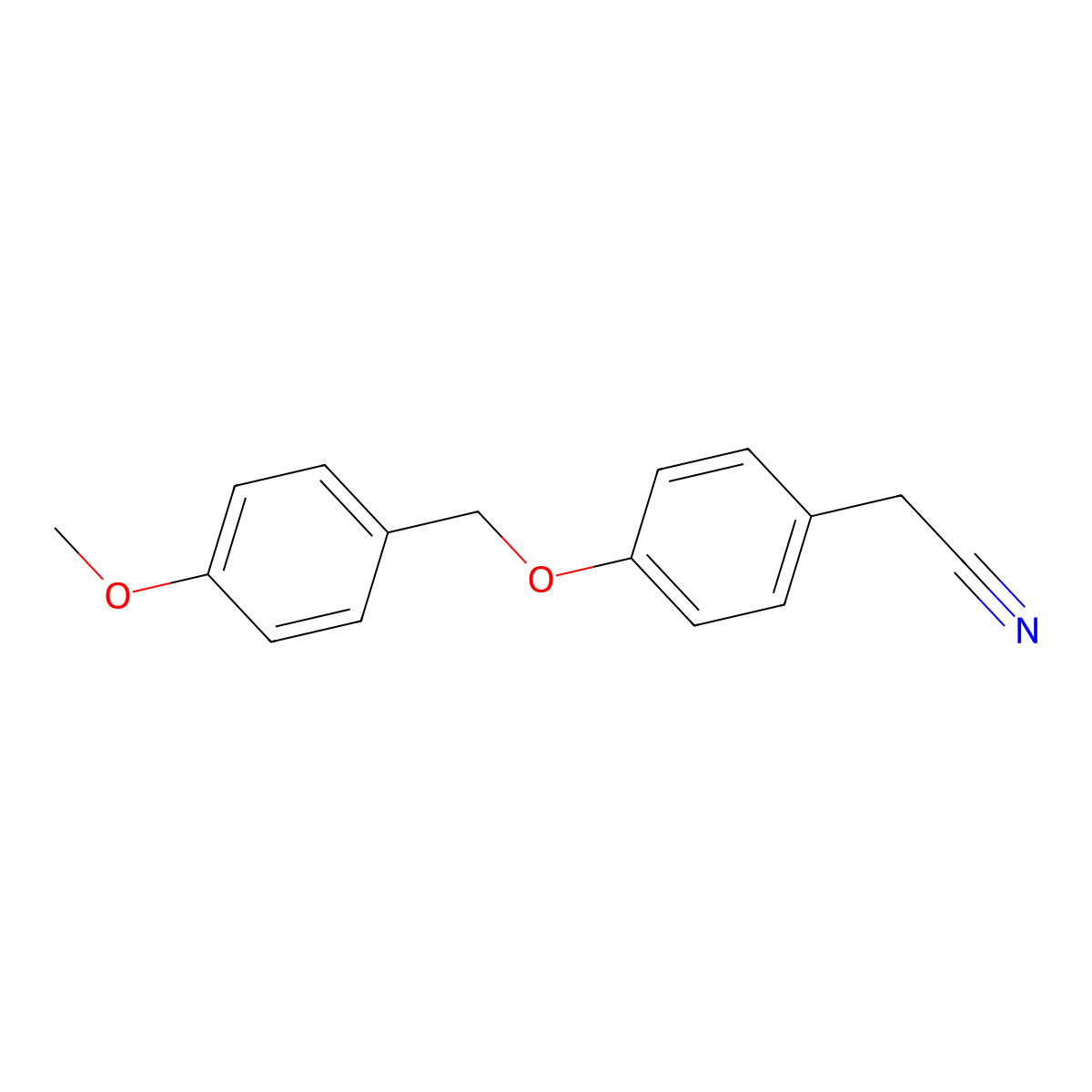 2-(4-((4-Methoxyphenyl)methoxy)phenyl)acetonitrile molecular structure, CAS 175135-47-4