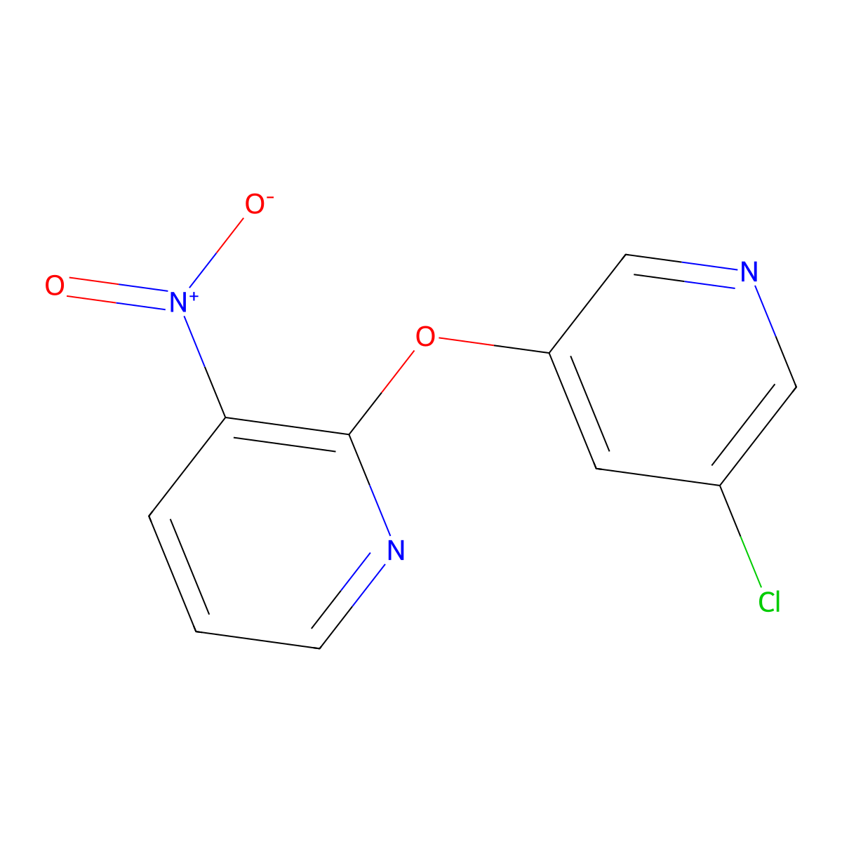 2-((5-Chloro-3-pyridinyl)oxy)-3-nitropyridine molecular structure, CAS 175135-51-0