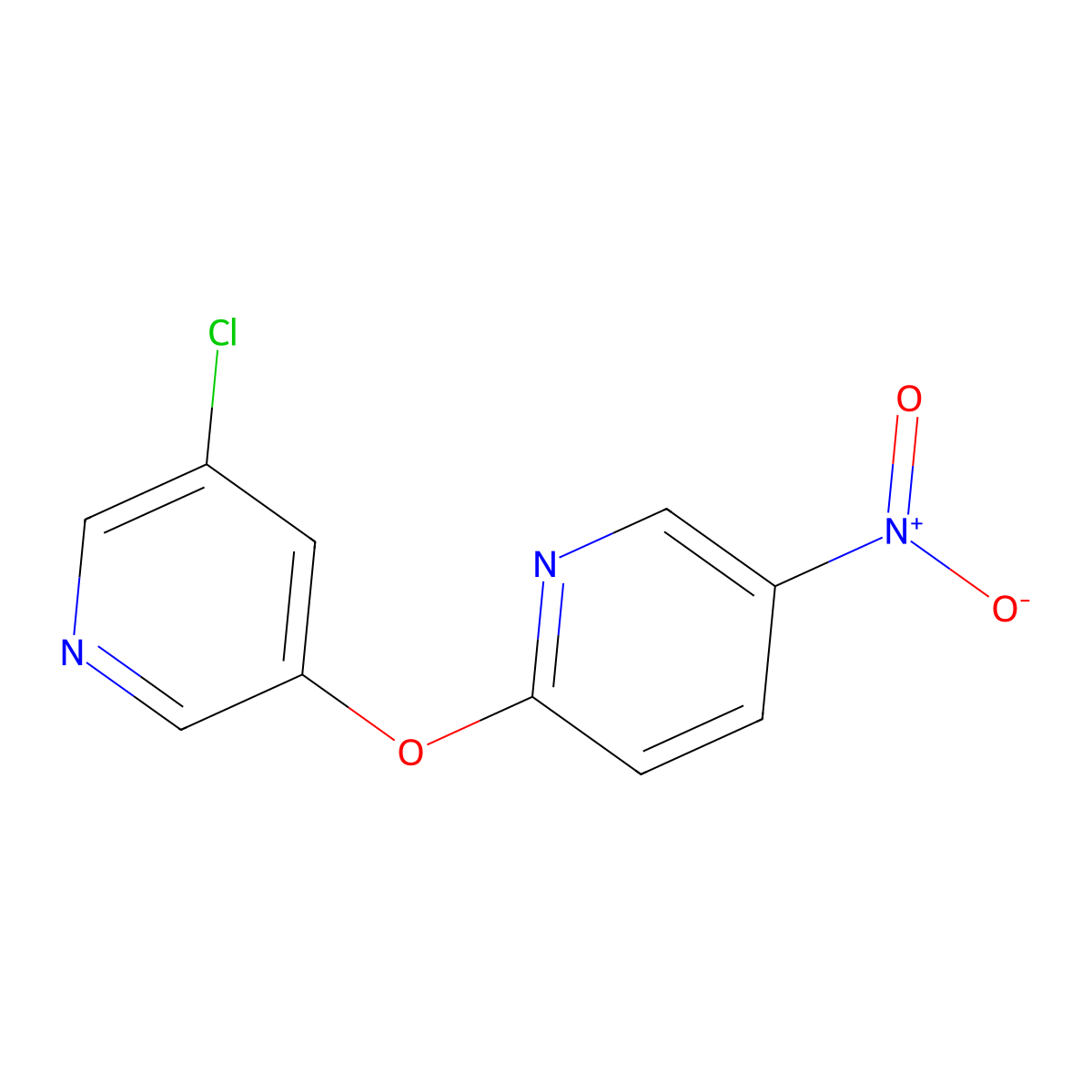 2-((5-Chloro-3-pyridinyl)oxy)-5-nitropyridine molecular structure, CAS 175135-52-1