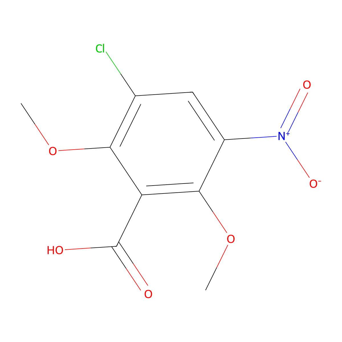 3-Chloro-2,6-dimethoxy-5-nitrobenzoic acid molecular structure, CAS 175135-56-5