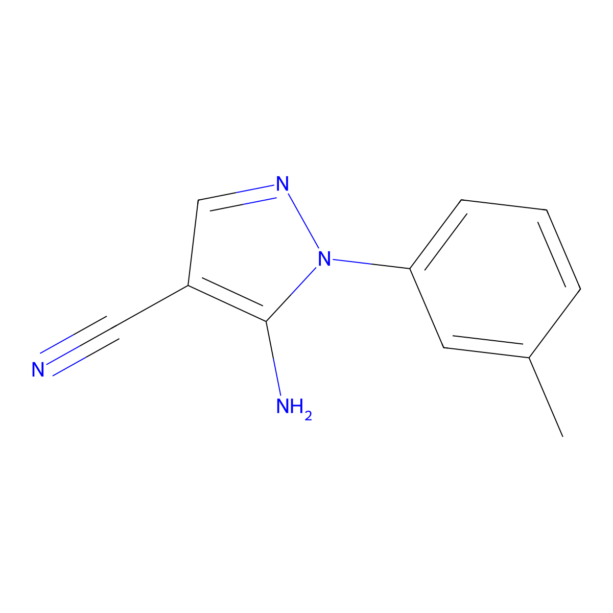 5-Amino-1-(3-methylphenyl)-1H-pyrazole-4-carbonitrile molecular structure, CAS 175135-59-8