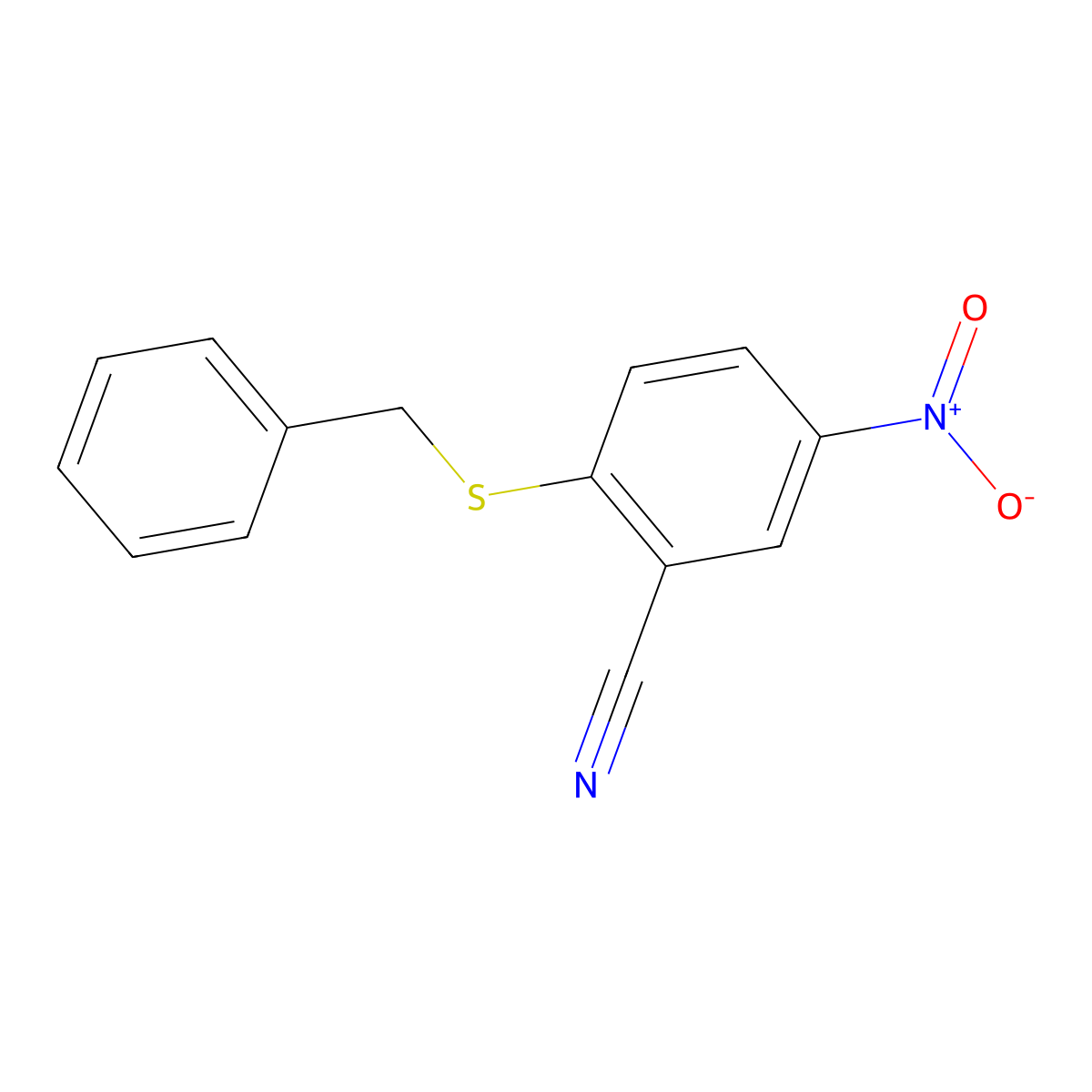 2-(Benzylthio)-5-nitrobenzonitrile molecular structure, CAS 175135-67-8