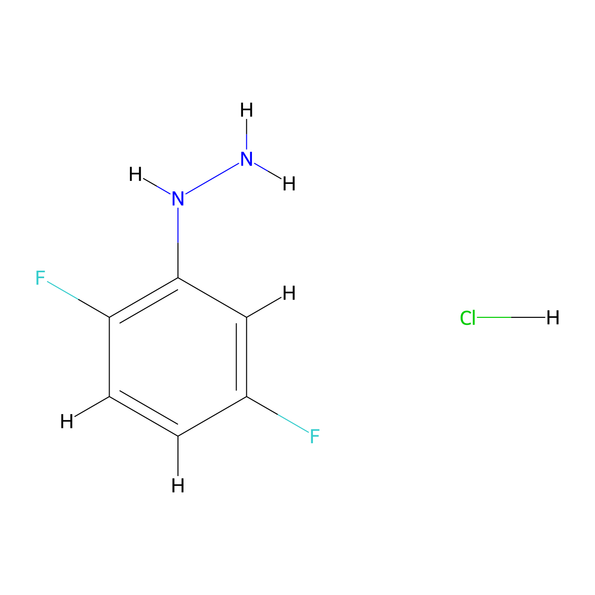 (2,5-Difluorophenyl)hydrazine hydrochloride molecular structure, CAS 175135-73-6