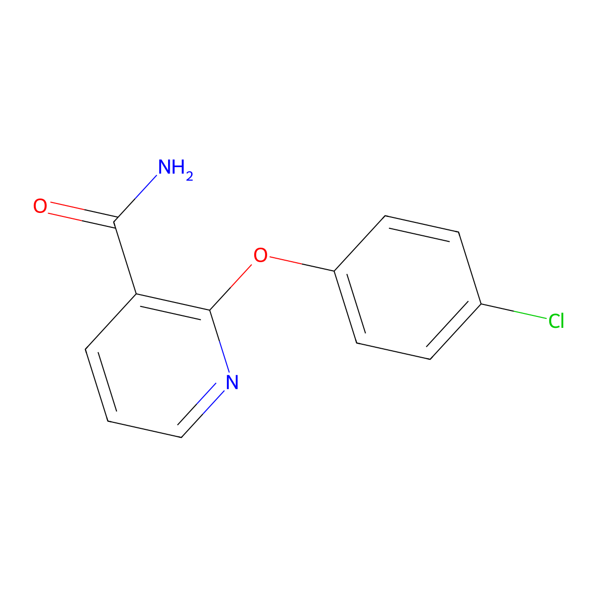 2-(4-Chlorophenoxy)nicotinamide molecular structure, CAS 175135-80-5
