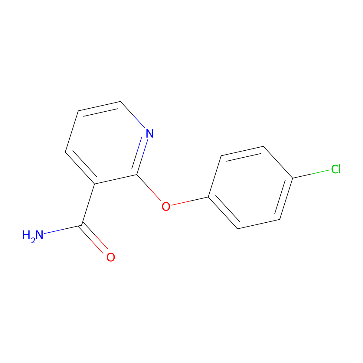 2-(4-Chlorophenoxy)nicotinamide molecular structure, CAS 175135-80-5