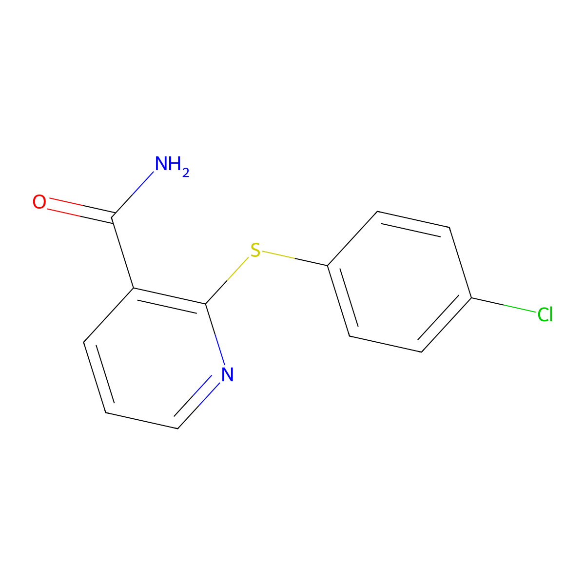 2-[(4-Chlorophenyl)thio]nicotinamide molecular structure, CAS 175135-82-7