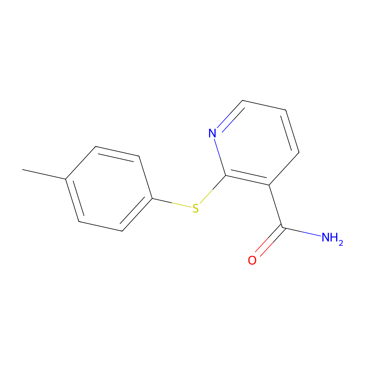2-((4-Methylphenyl)thio)-3-pyridinecarboxamide molecular structure, CAS 175135-83-8