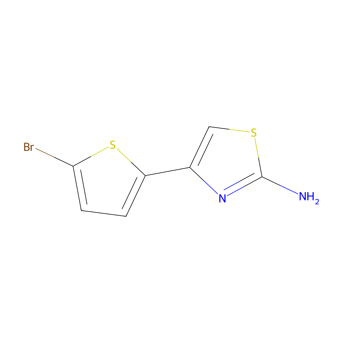 4-(5-Bromothiophen-2-yl)-1,3-thiazol-2-amine molecular structure, CAS 175135-92-9