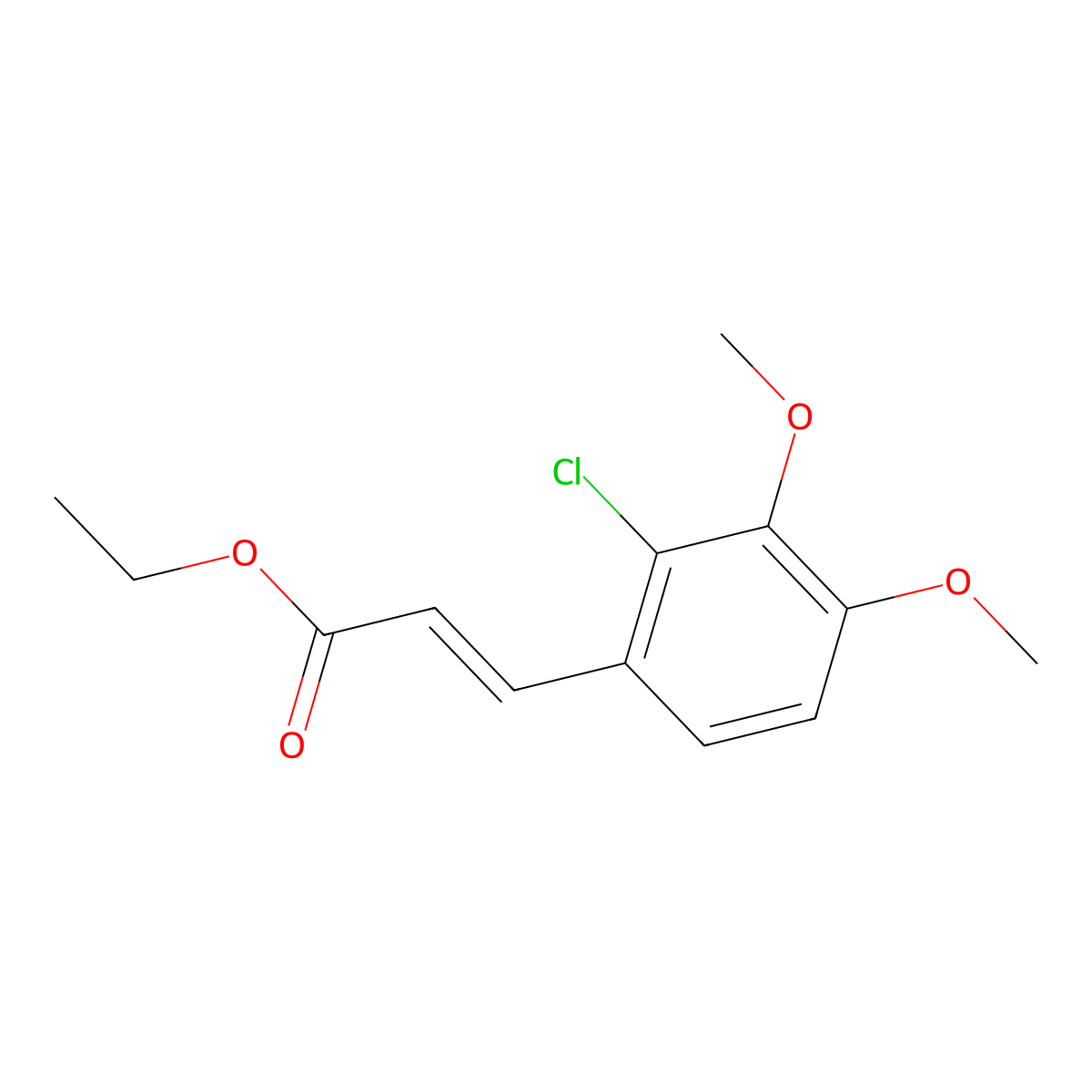 Ethyl 3-(2-chloro-3,4-dimethoxyphenyl)acrylate molecular structure, CAS 175135-96-3