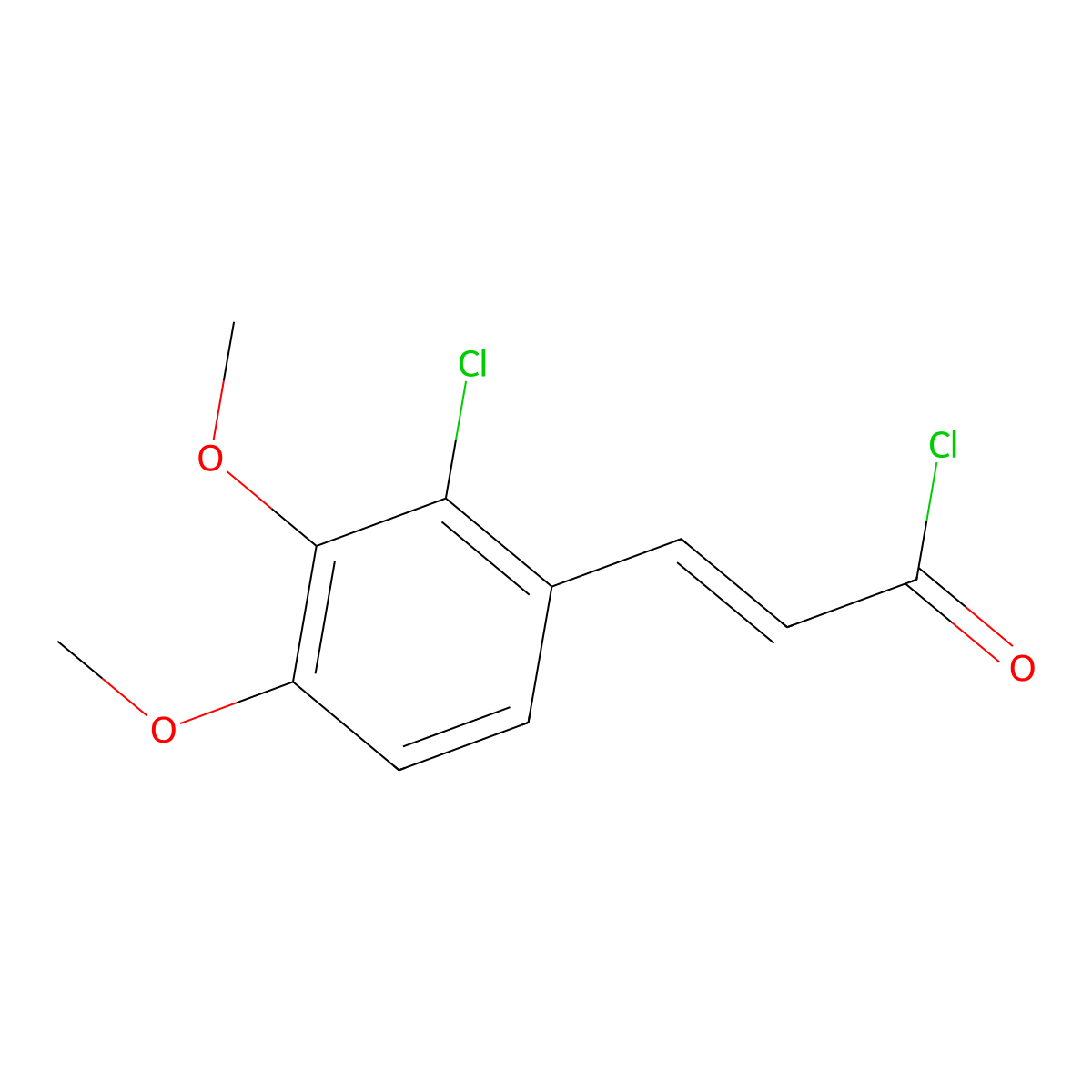 3-(2-Chloro-3,4-dimethoxyphenyl)prop-2-enoyl chloride molecular structure, CAS 175136-00-2