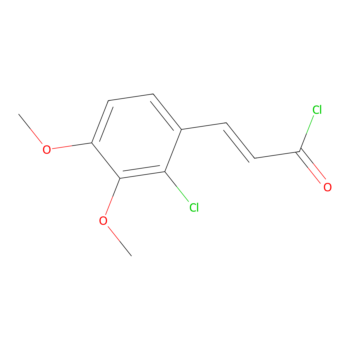 3-(2-Chloro-3,4-dimethoxyphenyl)prop-2-enoyl chloride molecular structure, CAS 175136-00-2
